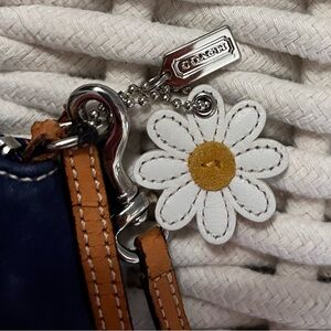 Coach Blue and Tan Clutch with Daisy Charm